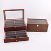 Spot wooden double Rosewood watch glasses jewelry storage box 8 12 walnut glasses storage box