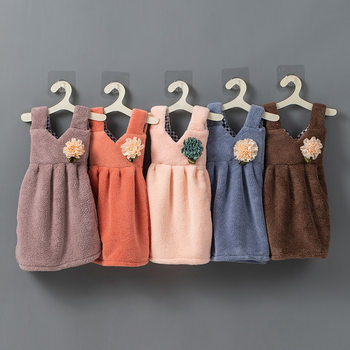 Cute Hanging Hand Towel, Coral Fleece Cartoon Household Small Towel, Thickened Solid Color Children's Wholesale Face Towel