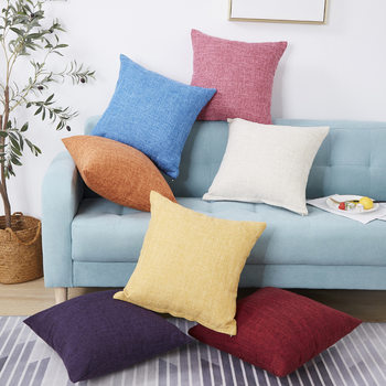 Amazon Home Solid Color Cotton and Linen Cushion Cushion Cover Linen Plain Color Pillow Cover No Core Casual Scandinavian Pillowcase