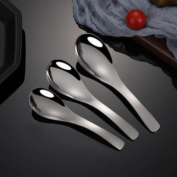 Bright Stainless Steel Earrings, Household Children's Spoons, Dessert Spoons, Hotel Thickened Spoons Wholesale