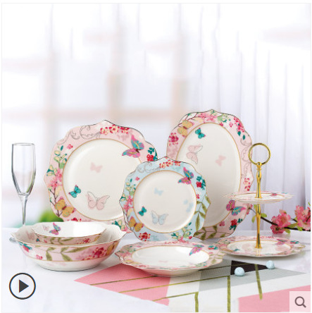 European dessert fruit plate afternoon tea ceramic cake plate dessert dried fruit plate creative salad bowl Western tableware