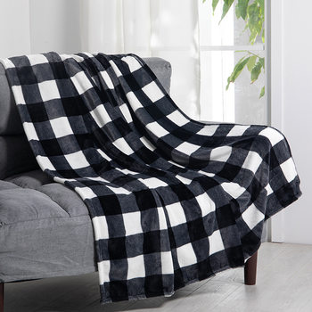 Double-sided velvet plaid blanket printed flannel sofa blanket office thickened small blanket gift blanket wholesale