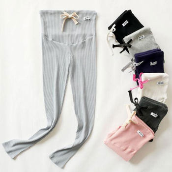 Real shot maternity pants Korean casual Spring and Autumn New pregnant women abdominal pants pants leggings threaded pants maternity clothes