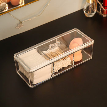 Transparent Rectangular Desktop Storage Box Acrylic Dustproof Sundries Yum Jewelry Stationery Pen Cotton Swab Cosmetic Cotton Box