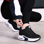 Shoe factory wholesale spring soft bottom mesh breathable inner height women's shoes sports running shoes platform shoes summer 