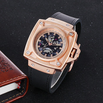 Foreign trade hot selling men's tape square watch fashion personality large dial luminous quartz watch factory wholesale