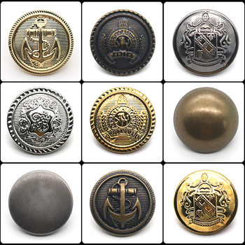 Metal button bronze copper leather button men's and women's woolen coat button round retro jeans button