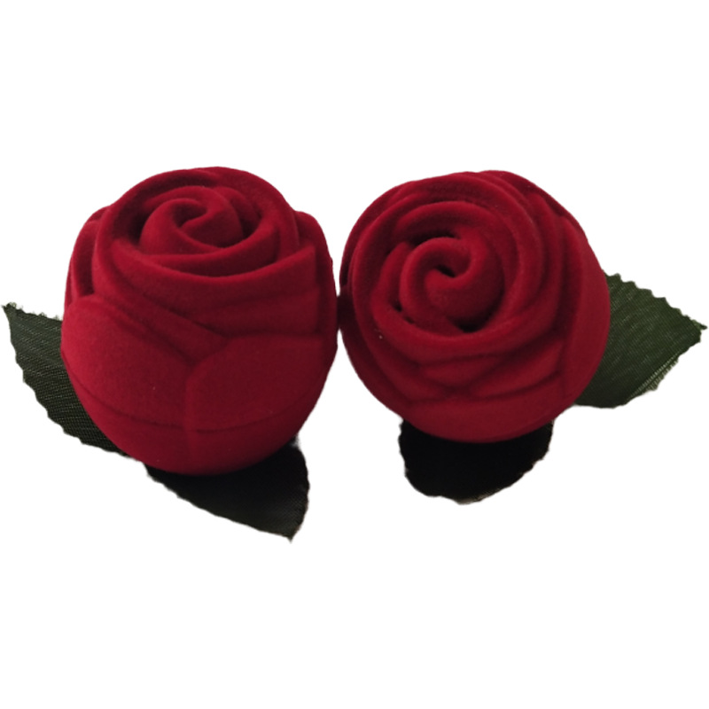 Factory Direct Sales Jewelry Box Red Velvet with Branch Ring Box Velvet Ring Box Fashionable Long Velvet Gift Jewelry