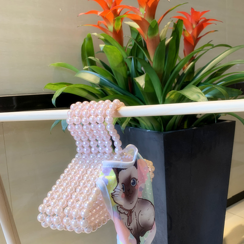 Pet Pearl Clothes Hanger Wholesale Dog Clothes Hanger Cat Clothes Support Small Mini 20cm Storage Clothes Rack for Drying