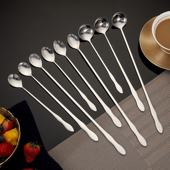 Stainless steel gourd spoon plus long handle mixing spoon seasoning spoon deep jar honey spoon bar spoon wholesale