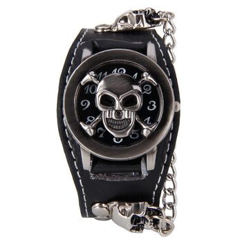 Foreign trade nostalgic hanging watch skull shape dial punk watch European and American belt punk watch