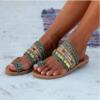 Wish Independent Station New Large Size 43 Copper Beach Sandals Women's Summer Ethnic Style Slip-On Flats Colorfulful Slippers