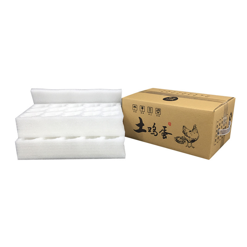 Jiehe Pearl Cotton Egg Tray 30-Piece Free-Range Egg Packaging Box Shock-Proof and Shatter-Proof Foam Egg Tray Agricultural Product Packaging