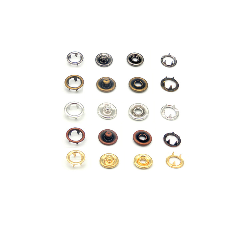 Factory straight hair five claw buckle copper hollow hidden buckle children button metal button