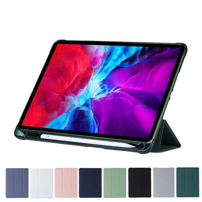 Suitable for ipad protective case pro10.5 with Pen slot 10.2 Magnetic Attraction air5 leather case mini6 tri-fold TPU soft case