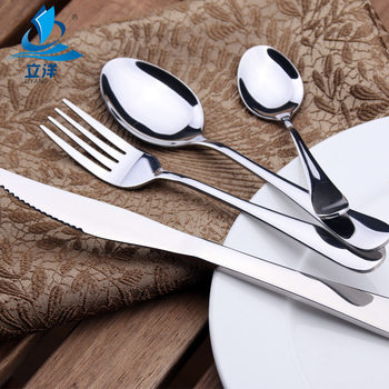 Factory Direct Supply Stainless Steel Tableware Set Coffee Mixing Spoon Thickened Spoon Fruit Fork 1010 Series Spoon