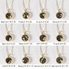Cross-Border Hot Selling Coin Alloy Clavicle Chain Golden Day and Night Necklace Twelve Constellations Couple Bestie Necklace