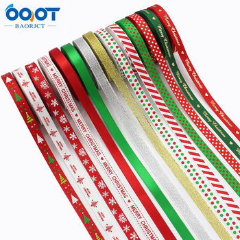 10mm Christmas Ribbon Gift Wrapping Bow Material Party Decoration Ribbon Solid Color Christmas Letter Ribbon