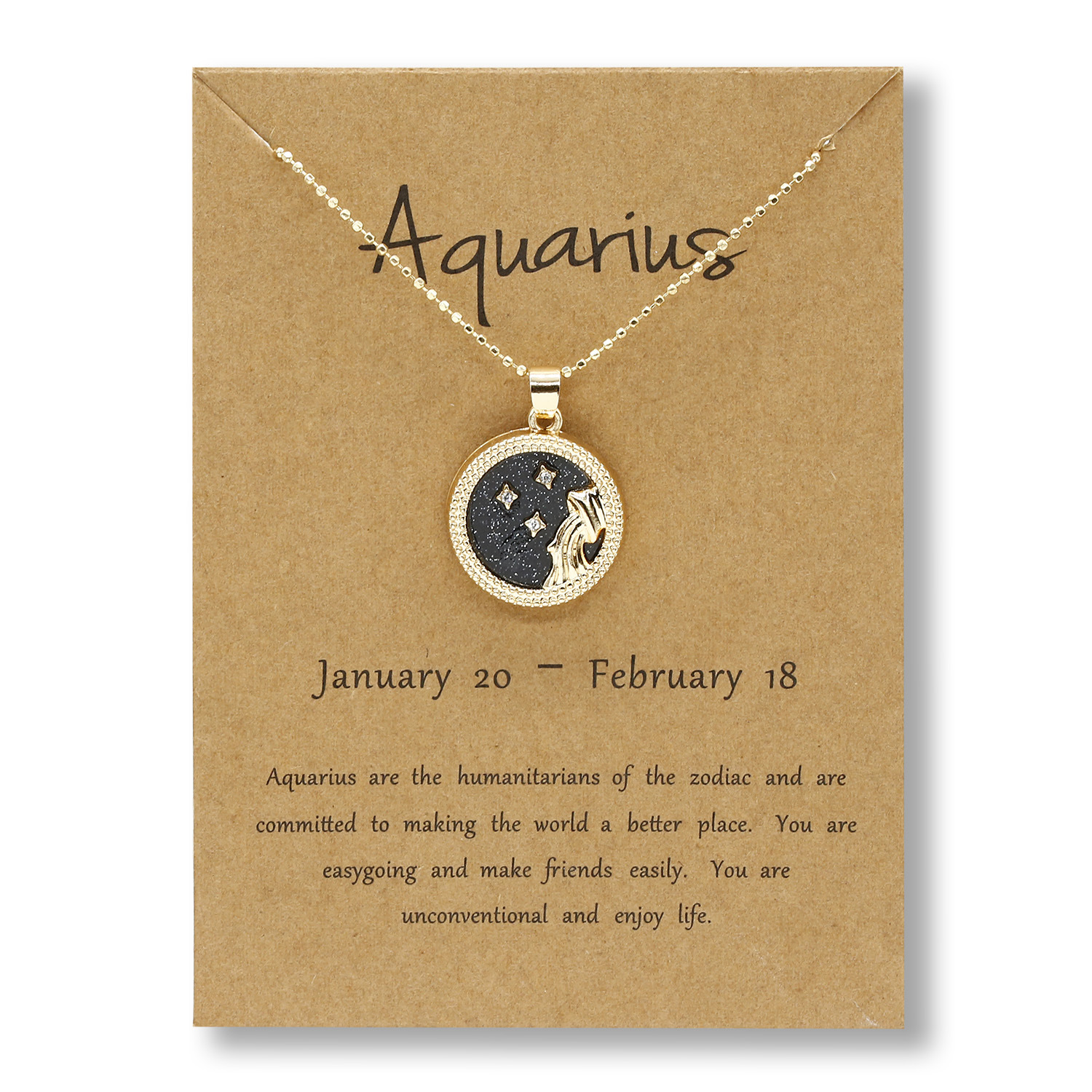 Cross-Border Hot Selling Coin Alloy Clavicle Chain Golden Day and Night Necklace Twelve Constellations Couple Bestie Necklace