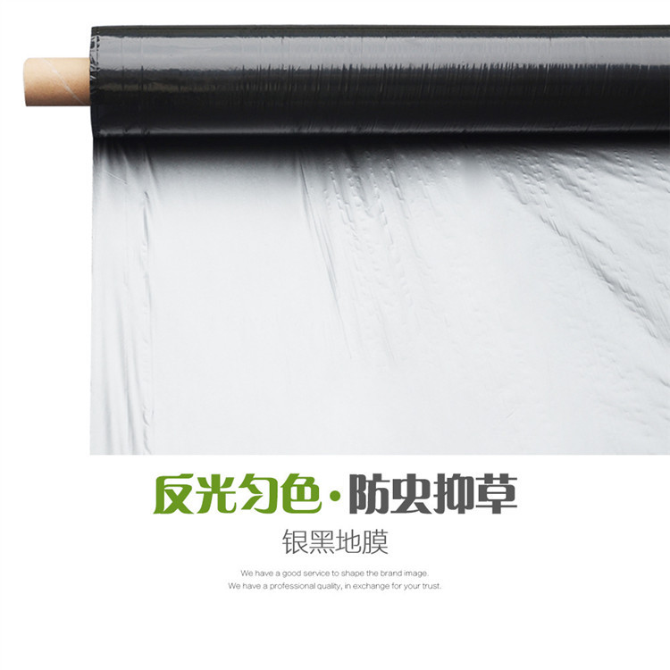 Agricultural Pe Black Mulch Film, Silver Gray Silver Black Perforated Film, Reflective Two-Color Weeding and Insect Suppression Mulch Film, Black and White Film