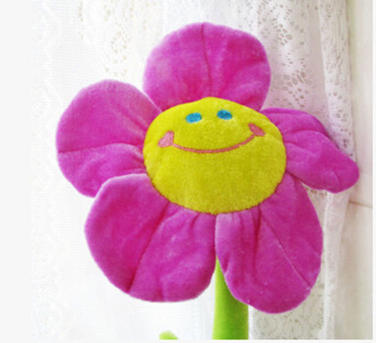 现货批发卡通太阳花窗帘扣毛绒玩具创意礼物公仔娃娃向日葵花束