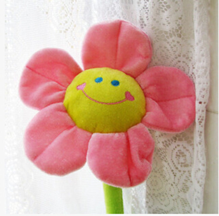 现货批发卡通太阳花窗帘扣毛绒玩具创意礼物公仔娃娃向日葵花束