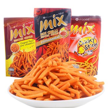 Imported from Thailand Vfoods Mix Crispy Strips 75g Mimi Strips Puffed Snacks Casual Snacks Internet Celebrity French Fries Gift
