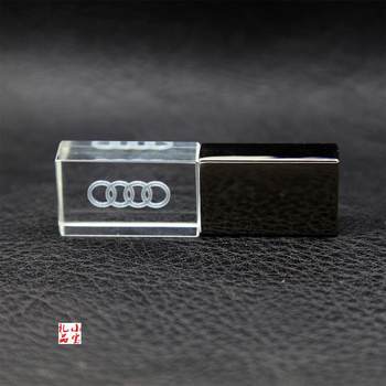 Crystal USB flash drive 8G acrylic transparent luminous USB lettering advertising business gifts USB flash drive DJ USB flash drive