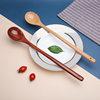 Solid Wood Japanese Style Long Handle Spoon Household Tableware Large Paint Soup Spoon Modulated Coffee Mixing Spoon Wholesale Ice Cream Wooden Spoon