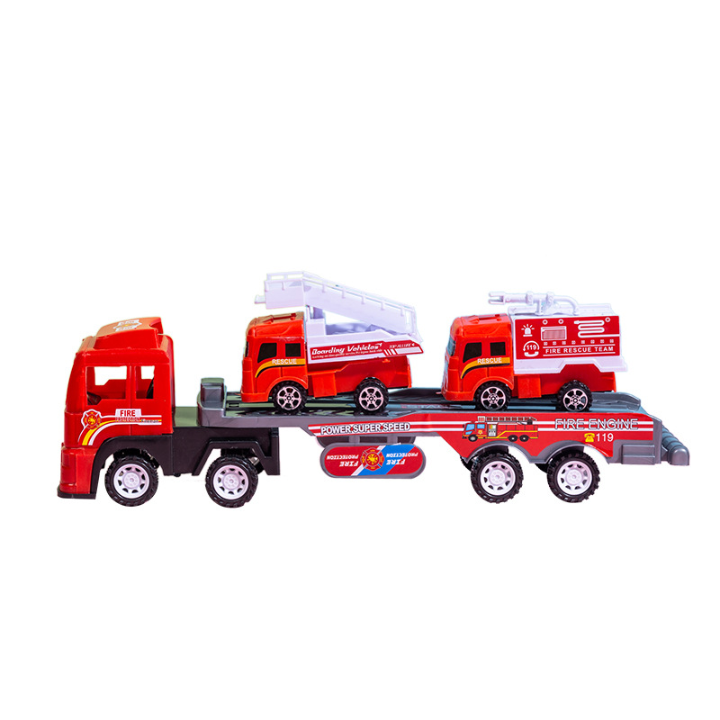 大号惯性拖头车双层拖车惯性工程车男孩玩具车地摊儿童玩具批发