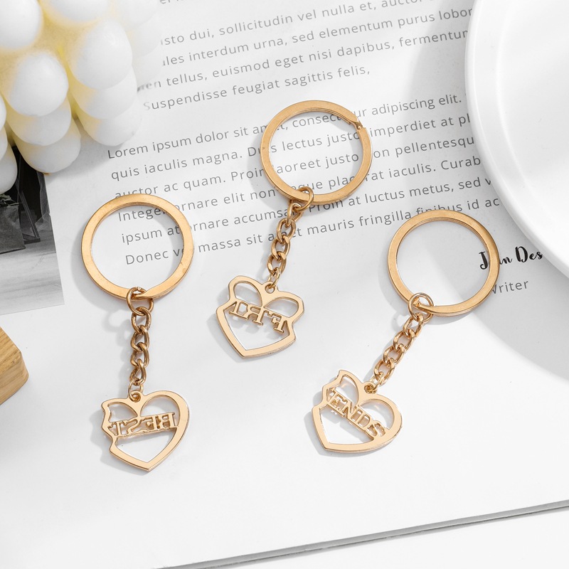 欧美饰品 BEST FRIENDS心型方块吊坠 闺蜜吊坠心形项链