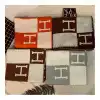 Letter H shawl wool air conditioning blanket small time factory direct cashmere blanket warm thick ins Amazon