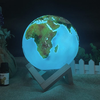Factory supply USB lamp charging 3d painted Earth lamp Pat 16 color remote control creative desk lamp led night light
