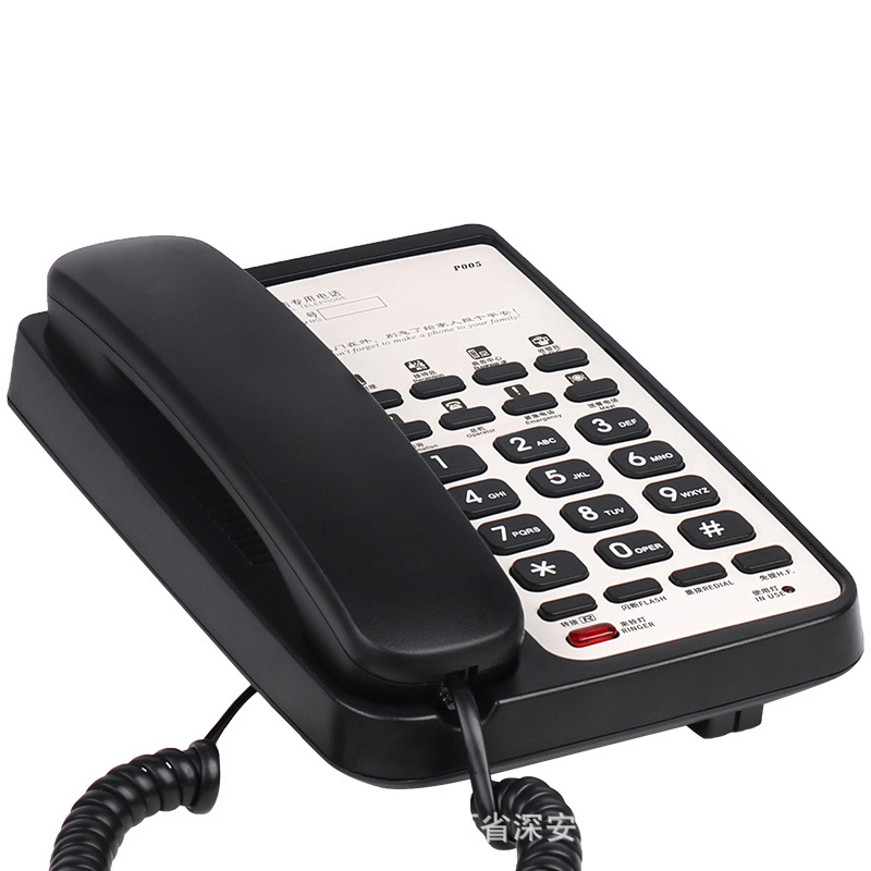 宝泰尔P005酒店宾馆客房电话机免提一键拨号固定座机免电池电话