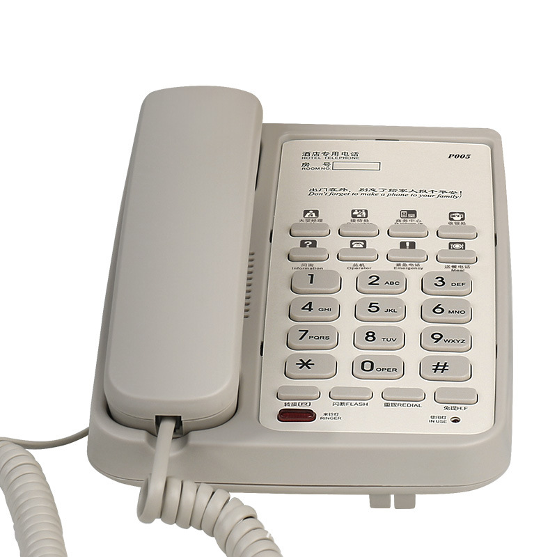 宝泰尔P005酒店宾馆客房电话机免提一键拨号固定座机免电池电话