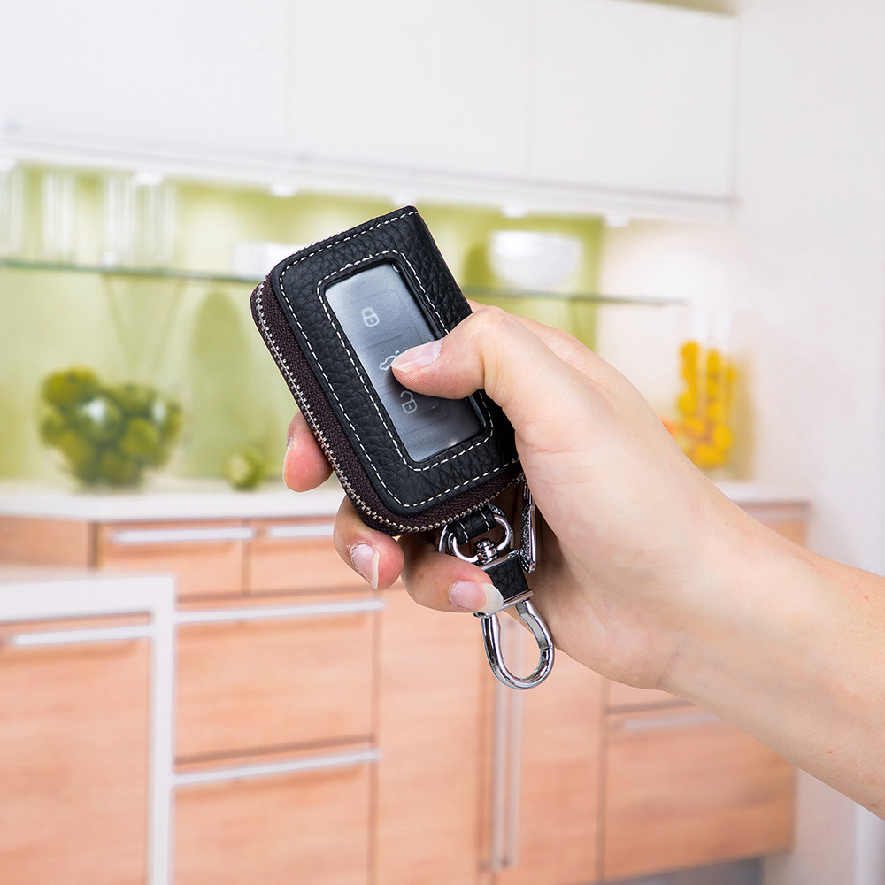 Genuine Leather Men's Key Bag Cross-Border New First-Layer Cowhide Waist Hanging Storage Bag Universal Key Bag Large Capacity Wholesale