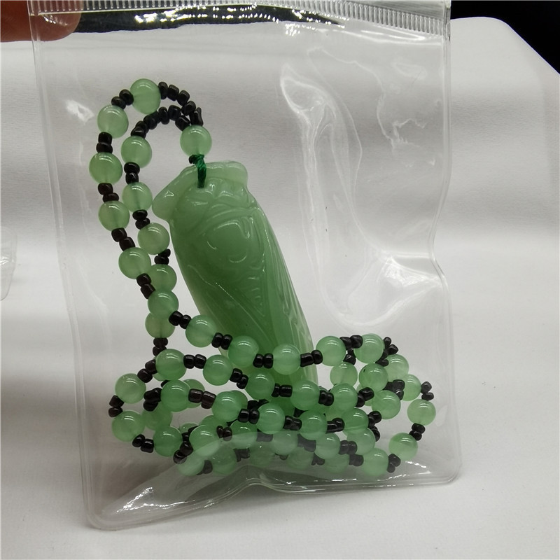 Huanglong Jade Golden Cicada Necklace, Long Style, Individually Packaged, a Sensation-Making Pendant, Suitable as a Gift for Temple Fairs, Scenic Spots, and Travel Agencies