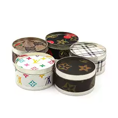 Cross-Border New Zinc Alloy Tobacco Grinder Three-Layer 50mm Veneer Zinc Alloy Tobacco Grinder Factory Direct Sales and Ready Supply