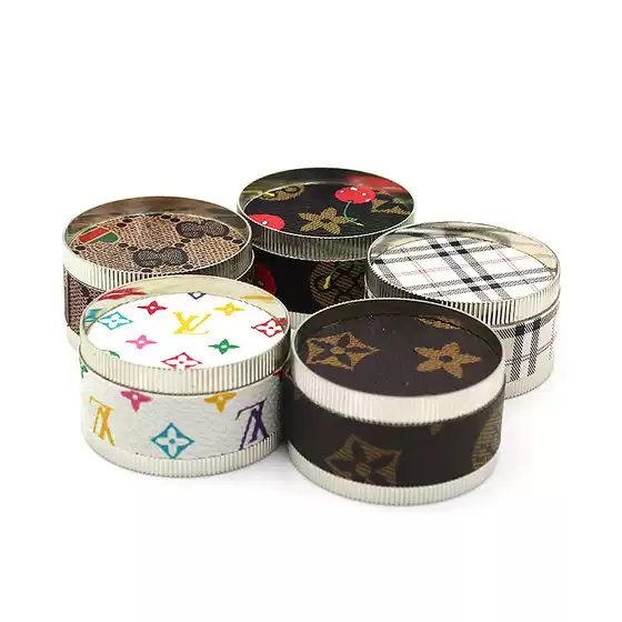 Cross-Border New Zinc Alloy Tobacco Grinder Three-Layer 50mm Veneer Zinc Alloy Tobacco Grinder Factory Direct Sales and Ready Supply