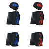 Swimming trunks swimming cap adult suit wholesale men's professional swimming supplies flame printed boxer shorts swimwear equipment