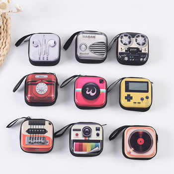 Creative Tinplate Coin Purse, Retro Tape Coin Purse, Cartoon Key Bag, Coin Headphone Cosmetics Bag