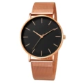 Rose Gold Hands Black Dial Rose Gold Case Rose Gold Band