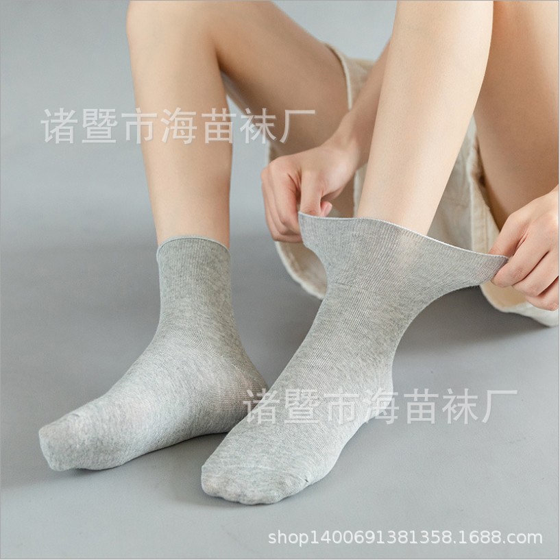 女士松口袜老年保健袜月子袜孕妇产妇棉袜不勒腿宝妈袜宽口袜子