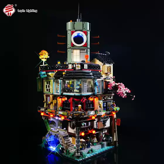 LP building block lighting compatible Lego ninja headquarters building 70620 lighting Phantom Ninja lighting fixture set