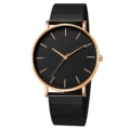 Rose Gold Hands Black Dial Rose Gold Case Black Band