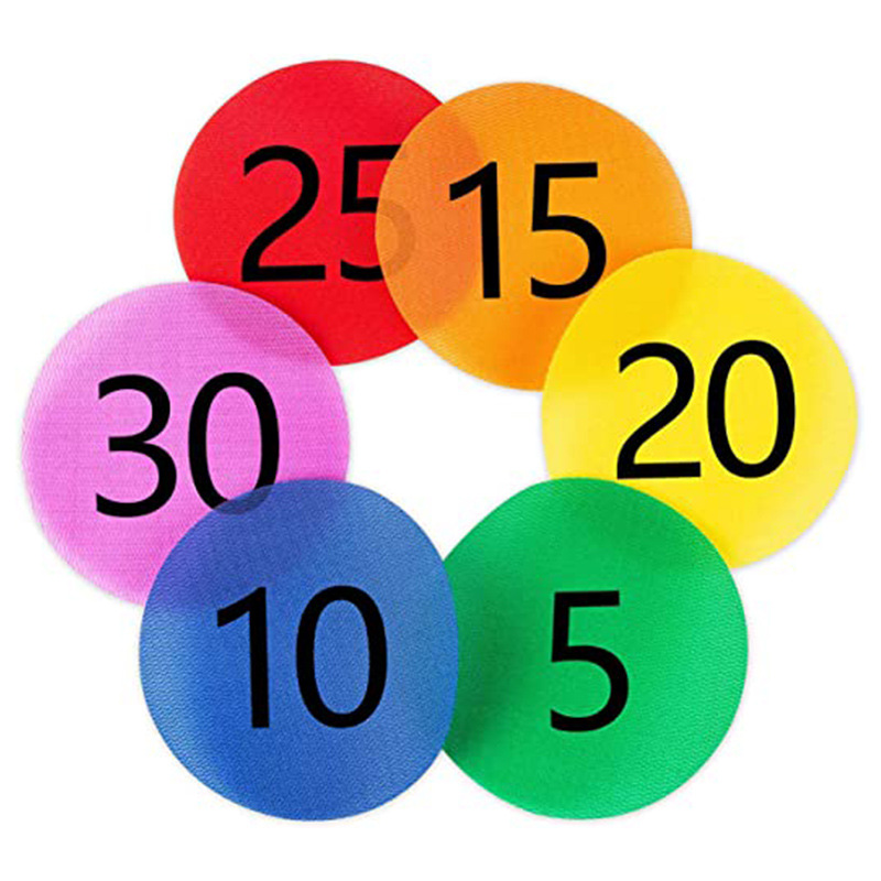 Educational educational colorful carpet 10cm round letter Velcro children's game training seat Mark Buckle