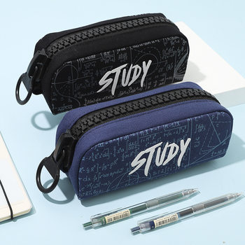 Tome Student Master Large Zipper Pencil Bag Simple Creative Large Capacity Canvas Pencil Bag Boys Supplies Pencil Case