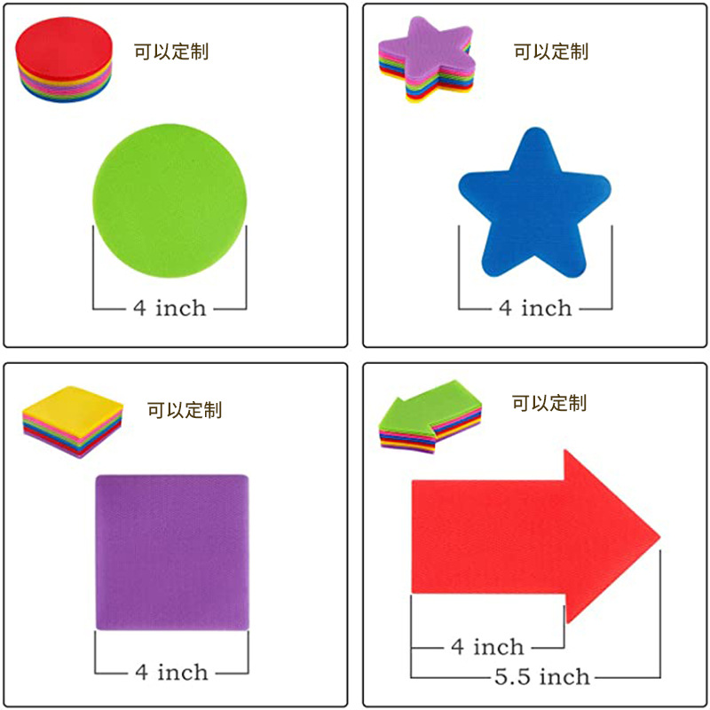 Educational educational colorful carpet 10cm round letter Velcro children's game training seat Mark Buckle