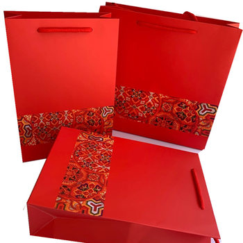 Mother's Chinese Style Red Gift Paper Bag New Year's Festive Handbag Return Gift Bag Gift Packaging Bag Spot Wholesale