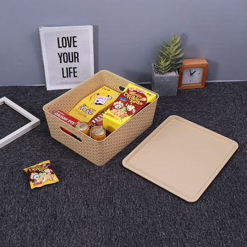 Plastic Woven Storage Basket Storage Box Toy Storage Basket Desktop Organizer Basket Storage Organizer Basket Large Size